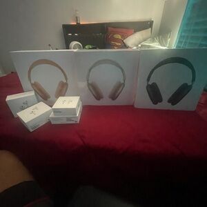 Apple Headphones in Brown, Gray, and Black